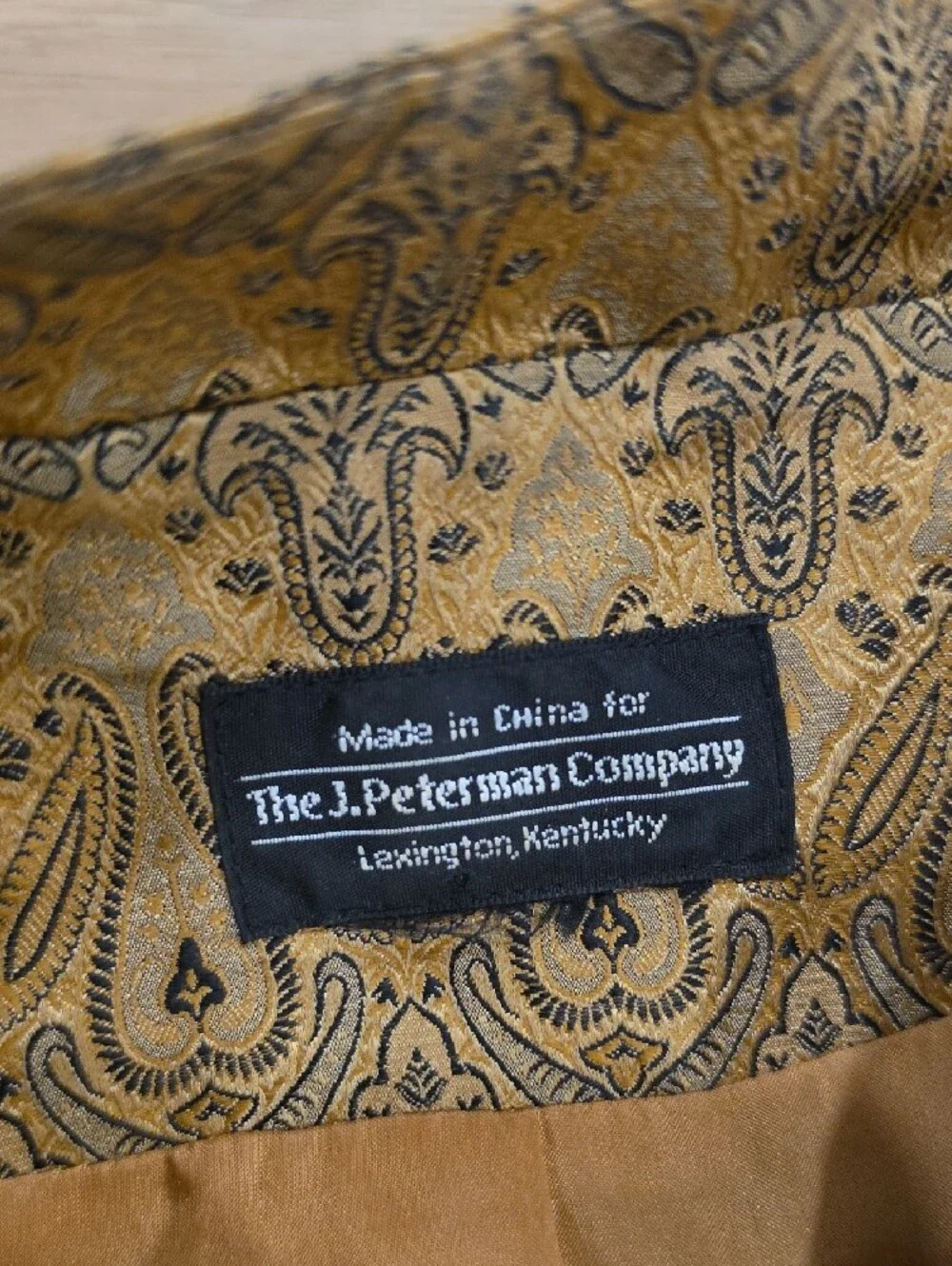 J. Peterman Gold Brocade Nehru Coat